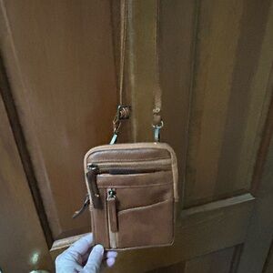 Brown Faux Leather Crossbody Bag